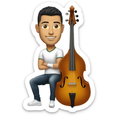 ronaldo playing uprigth bass sticker