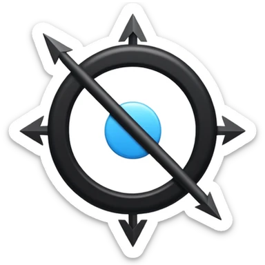 black diagram of circle expanding outward with arrows sticker