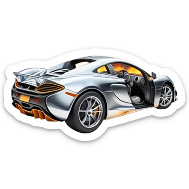 sorayama mclaren car crash fire and smoke explodsion  sticker