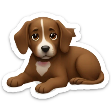 Cozy bed with laptop and hot chocolate and puppy sticker