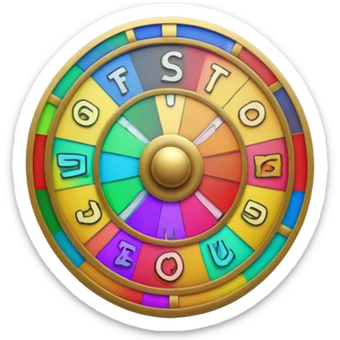 Simple wheel of fortune with only six colors and a pointer sticker