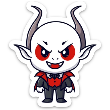 Elegant vampire with small horns sticker