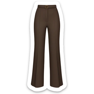 high waist long wide leg dressy casual pants in Dark Brown  sticker