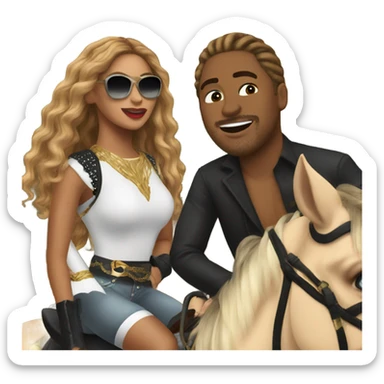 Beyoncé and I on horses sticker