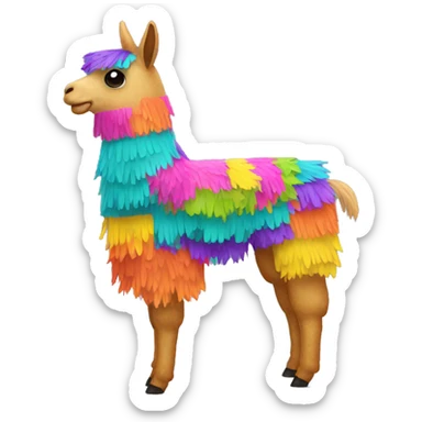 colorful llama-shaped pinata sticker