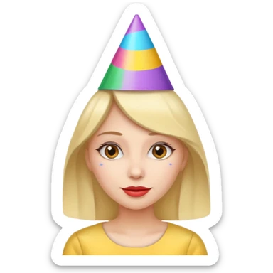 parti şapkalı kadın sticker