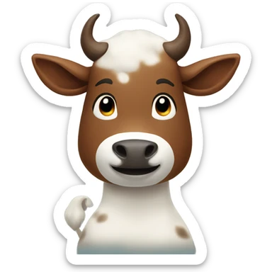 moo deng and rudolph sticker