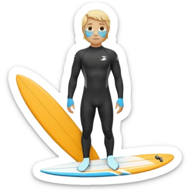 blonde haired white surfer with surfboard  sticker