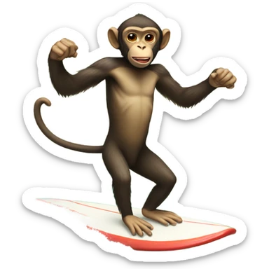 Surfing monkey sticker