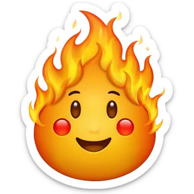 number ten emoji with fire and heat sticker