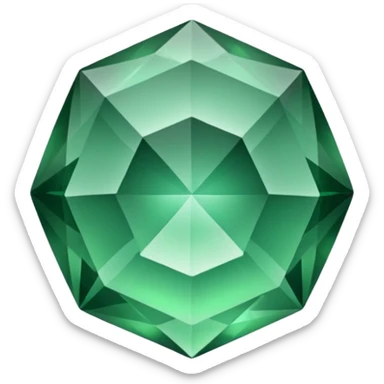 crystal green gem sticker
