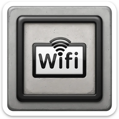 A Block saying "wifi" lying on a street in a quiet village sticker