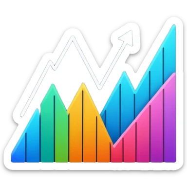 line graph up sticker