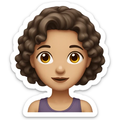 girl with dark brown eyes and wavy dark brown hair sticker