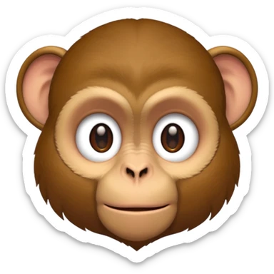 monkey listening sticker
