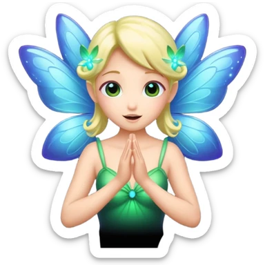 fairy character whisper pose with glow sticker