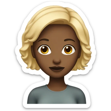 Black girl with blonde short hair sticker