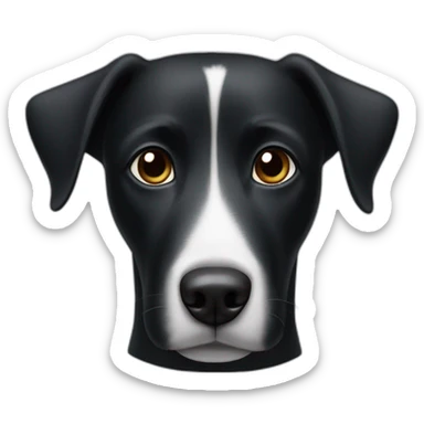 black dog white nose sticker