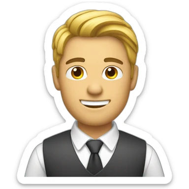 a handsome man doing editing on his pc sticker