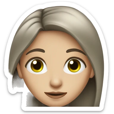 Brunette women with green eyes and fair skin  sticker