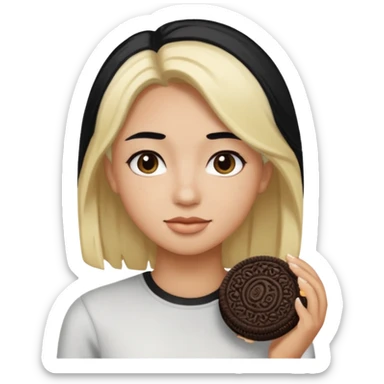 Siyah saç sarı saç oreo hair sticker