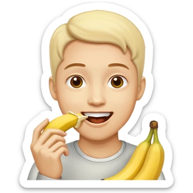 Frau isst Banane am Stück sticker