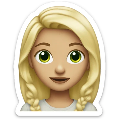 blonde girl with green eyes and piercings sticker