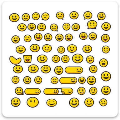 A wide format slideshow title screen for "The Emoji Movie Quiz" game with popular emoji characters arranged in a presentation-friendly layout sticker
