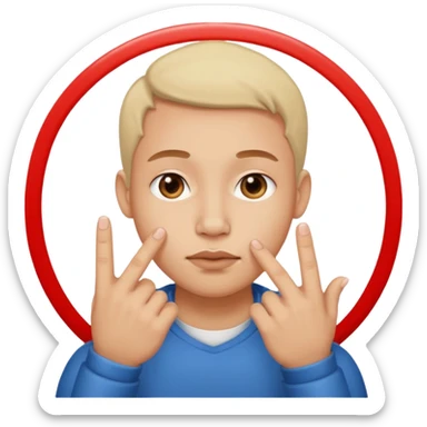 gesto de meter la nariz por los dedos mientras los dedos hacen un círculo. Así: 👌🏻 sticker