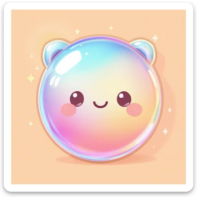 cute and shiny object with a gradient effect, no background sticker
