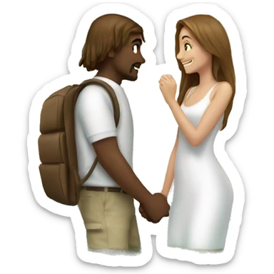 Love ocean ocean palm tree couple Love ocean palm tree couple Girl white with brown hair sticker