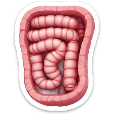 Obstruction in the intestines from a point of view inside the intestines (Medical purpose) sticker