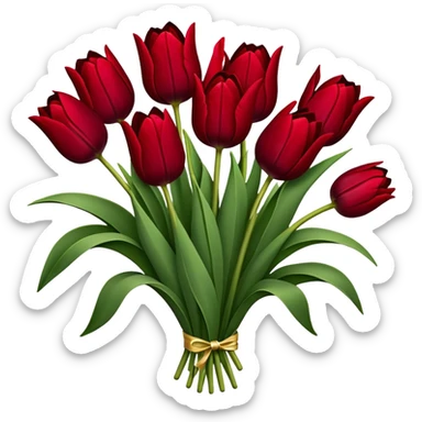 Dark red tulip bouquet  sticker