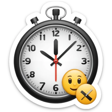 modern minimalistic emoji-style icon for 'What to Expect' in test preparation context, featuring a checklist, a clock, and a document symbolizing upcoming tasks and time management, simple, clear, educational use sticker