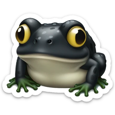 Black rain frog sticker