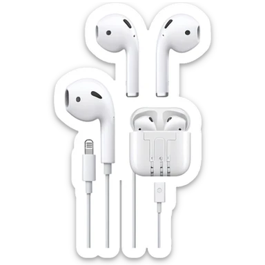 White Apple EarPods with wires and inline remote control sticker