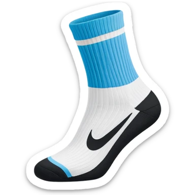white sock, with black nike logo socks sticker