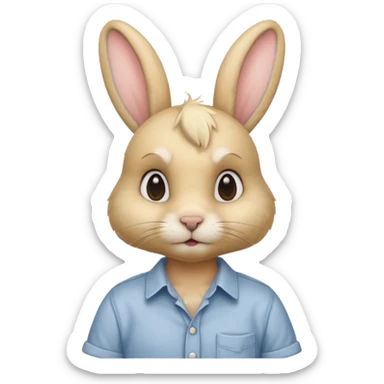 blonde rabbit with shirt sticker
