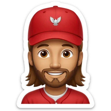 Jesus in a red MAGA baseball cap sticker