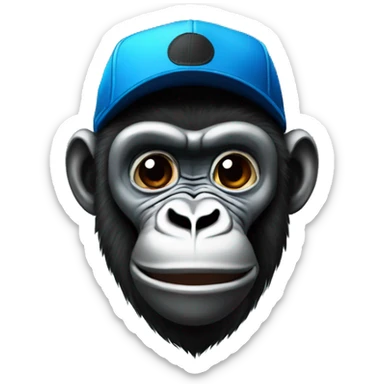 Gorilla tag blue monkey with black cap sticker