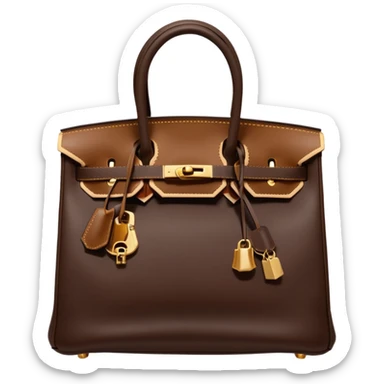 hermes birkin dark brown bag gold hardware sticker