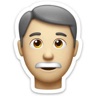  "A white 3D face emoji with a thoughtful expression, one eyebrow raised, and a hand resting on its chin, depicting a thinking pose. Above the head, a red 3D question mark is floating, emphasizing curiosity. sticker