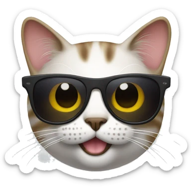 Cat with sunglasses sticker