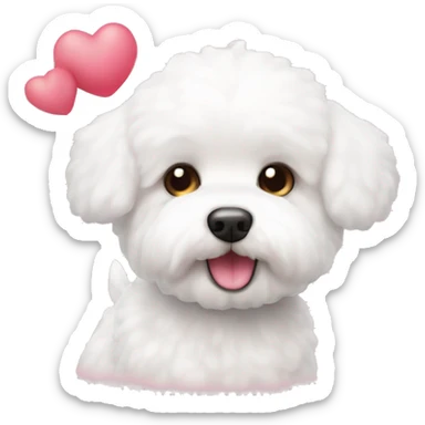 Bichon maltes con corazones  sticker