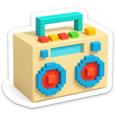 light beige boombox sticker