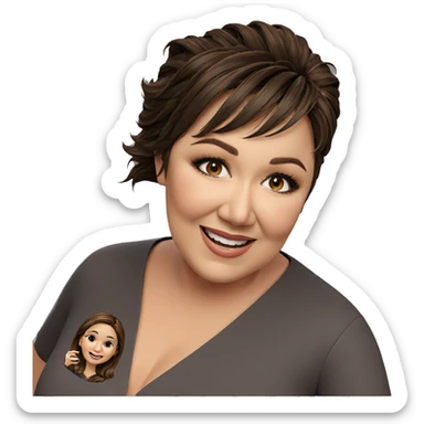 smiling girl with brown hair sticker