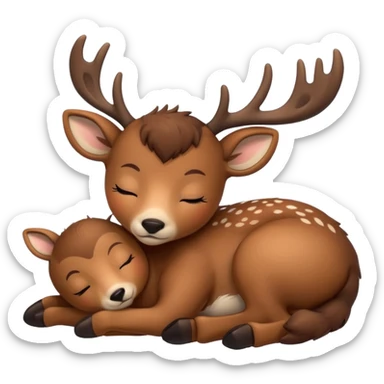 Cute deer sleeping sticker