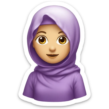 Une fille avec le voile islamique et une robe violette sticker