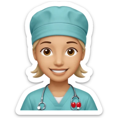 doctor with scrub hat sticker
