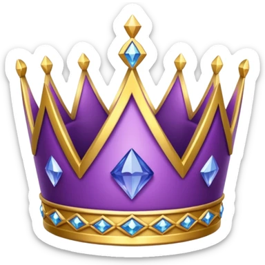 purple diamond crown with sparkles sticker